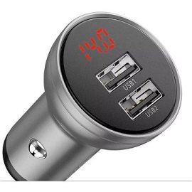 Baseus Digital Display Dual USB Car Charger