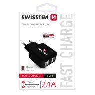 Swissten Adaptér do zásuvky 2x USB 2.4A - cena, srovnání