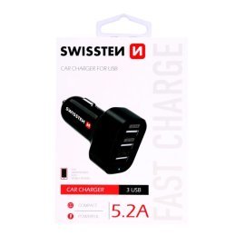 Swissten Autonabíjačka 3xUSB 5.2A