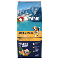 Ontario Adult Medium 7 Fish & Rice 12kg - cena, srovnání
