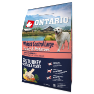 Ontario Large Weight Control Turkey & Potatoes 2.25kg - cena, srovnání