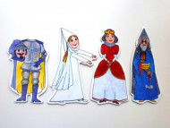 Marionetino Kráľovná, čarodejník, biela pani, rytier - bábky - cena, srovnání