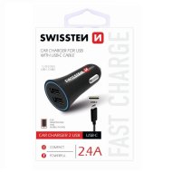 Swissten CL 2xUSB 2.4A + Kábel USB-C - cena, srovnání