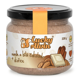 Lucky Alvin Mandle + biela čokoláda + škorica 330g