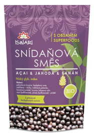 Iswari BIO Raňajková zmes Acai, jahoda, banán 300g