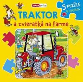 Traktor a zvieratká na farme - puzzle