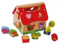 Eco Toys Drevený domček, vkladačka - Farma sa zvieratkami - cena, srovnání