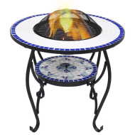 Shumee Mozaikový prenosný stôl s ohniskom modro-biely