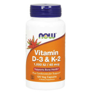 Now Foods Vitamin D3 & K2 120tbl - cena, srovnání