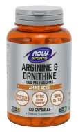 Now Foods Arginine & Ornithine 100tbl - cena, srovnání