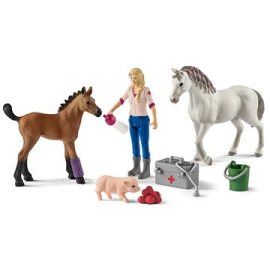 Schleich 42486 Návšteva lekára u kobyly a žriebäťa