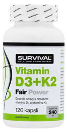 Survival Vitamín D3 + K2 120tbl