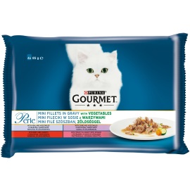 Gourmet Perle Mini filetky v šťave so zeleninou 4x85g