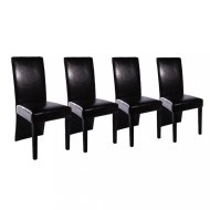 vidaXL Jedálenská stolička 4 ks umelá koža / drevo - cena, srovnání