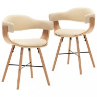 vidaXL Jedálenská stolička 2 ks ohýbané drevo koža - cena, srovnání