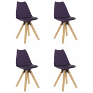vidaXL Jedálenská stolička 4 ks plast / umelá koža / buk - cena, srovnání