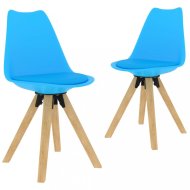 vidaXL Jedálenská stolička 2 ks plast / umelá koža / buk - cena, srovnání