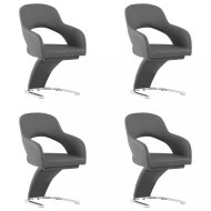 vidaXL Jedálenská stolička 4 ks umelá koža / chróm - cena, srovnání