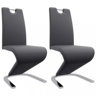 vidaXL Jedálenská stolička 2 ks umelá koža / chróm - cena, srovnání