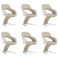 vidaXL Jedálenská stolička 6 ks umelá koža / chróm - cena, srovnání