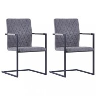 vidaXL Jedálenská stolička 2 ks umelá koža / kov - cena, srovnání