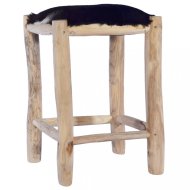 vidaXL Barová stolička pravá koža / drevo 288810 - cena, srovnání