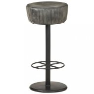 vidaXL Barová stolička pravá koža / oceľ 321874 - cena, srovnání