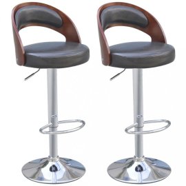 vidaXL Barové stoličky 2 ks umelá koža / drevo / kov 242200