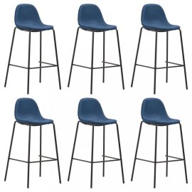 vidaXL Barové stoličky 6ks textil / kov 279663