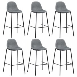 vidaXL Barové stoličky 6ks textil / kov 279660
