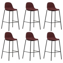 vidaXL Barové stoličky 6ks textil / kov 279667