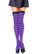 Leg Avenue Striped Nylon Thigh Highs 6005 - cena, srovnání