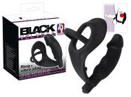 Black Velvet Cock Ring with Vibration