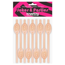 Lovetoy Original Pussy Straws Flesh 9 pack