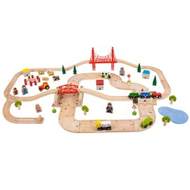 Bigjigs Rail Drevená vláčikodráha s vidieckou cestou