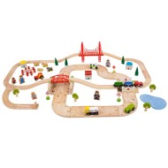 Bigjigs Rail Drevená vláčikodráha s vidieckou cestou - cena, srovnání