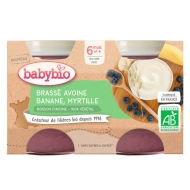 Babybio Brassé z ovseného mlieka banán čučoriedka 2x130g - cena, srovnání