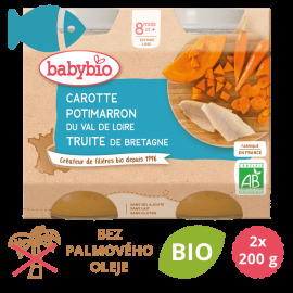 Babybio Mrkva a tekvica sa pstruhom 2x200g