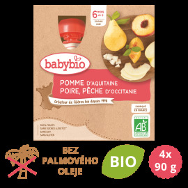 Babybio Kapsička jablko, hruška, broskyňa 4x90g