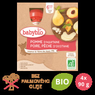 Babybio Kapsička jablko, hruška, broskyňa 4x90g - cena, srovnání