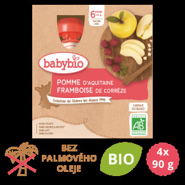 Babybio Jablko malina 4x90g