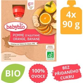 Babybio Jablko pomaranč banán 4x90g