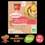 Babybio Kapsička hruška, banán, proso 4x90g - cena, srovnání