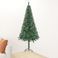 vidaXL Rohový umelý vianočný stromček zelený 240cm PVC - cena, srovnání