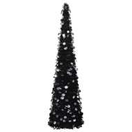 vidaXL Rozkladací umelý vianočný stromček čierny 180cm PET - cena, srovnání