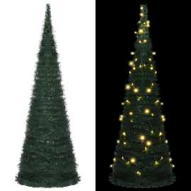 vidaXL Rozkladací umelý vianočný stromček s LED reťazou zelený 180cm