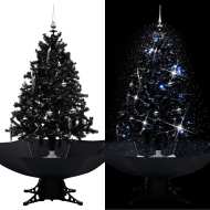 vidaXL Snežiaci vianočný stromček s dáždnikovým podstavcom čierny 140cm PVC - cena, srovnání