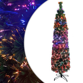 vidaXL Umelý úzky vianočný stromček s podstavcom 210cm optické vlákno