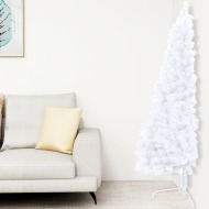 vidaXL Umelý vianočný polovičný stromček s podstavcom biely 240cm PVC - cena, srovnání