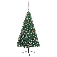 vidaXL Umelý vianočný pol stromček s LED a sadou gulí zelený 240cm - cena, srovnání